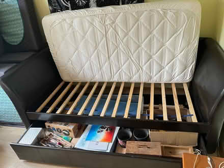 Photo of free Leather day bed with trundle (carpentersville) #1