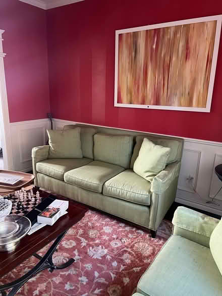 Photo of free Lime green sofa and loveseat (West Linn) #1