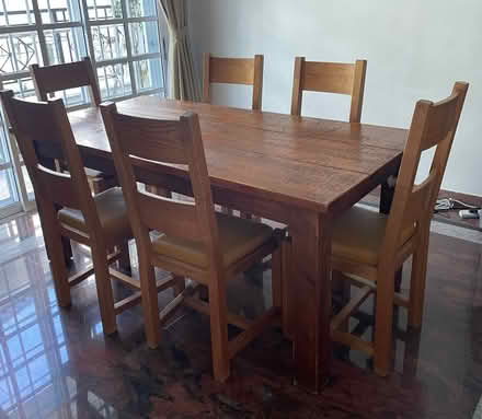 Photo of free Wood dining table with 6 chairs (Upper Bukit timah) #3