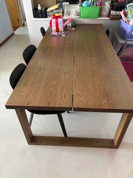 Photo of free 6 seater wooden table (Punggol) #1