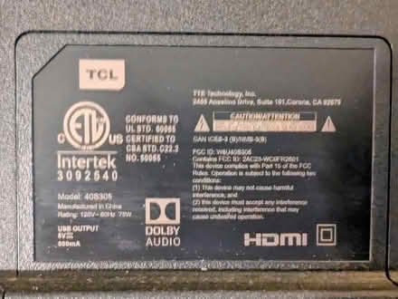 Photo of free 40" TCL Roku TV (2017) (Courthouse / Colonial Village) #2