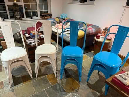 Photo of free 8 industrial style metal chairs (Emneth, Wisbech) #1