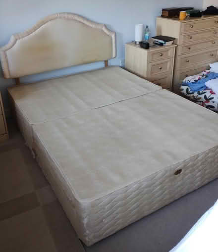 Photo of free Kingsize divan bed with mattress and headboard (Warboys PE28) #3