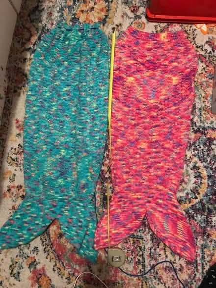 Photo of free 2x hand knitted mermaid tails (Lexden CO3) #1