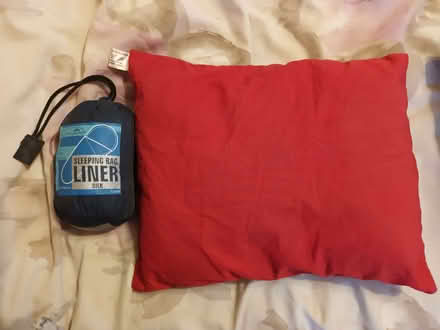 Photo of free Camping pillow & liner for sleeping bag (Oakenshaw B98) #1