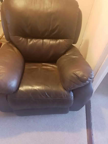 Photo of free Leather Armchair (Barnstable. Loverings Court.) #1