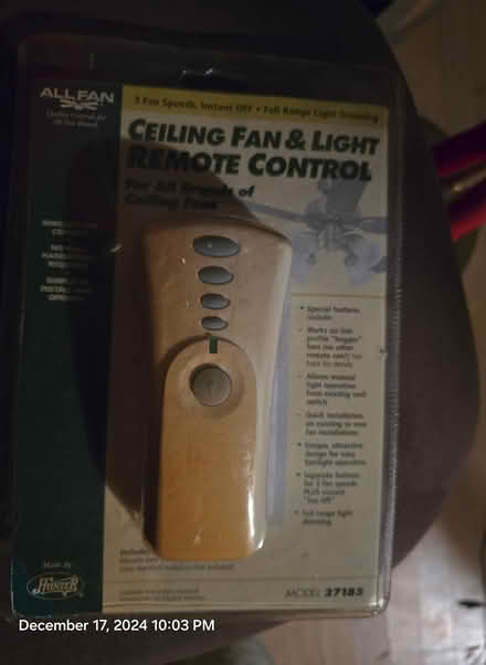 Photo of free Ceiling fan & light remote control (WLA/Westwood) #1