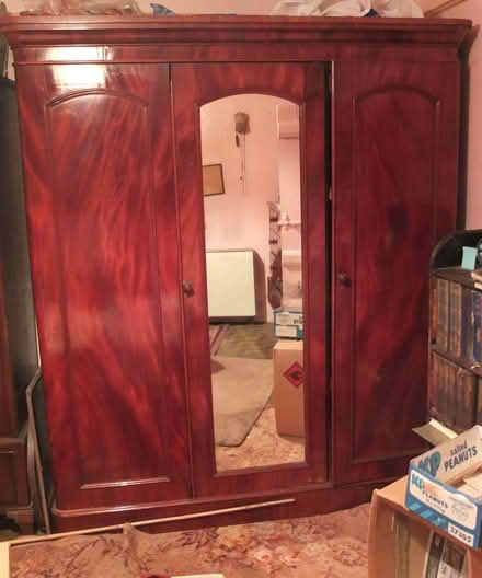 Photo of free Large mahogany cupboard (Trecastle LD3) #1