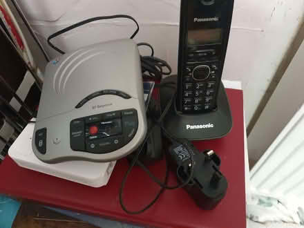 Photo of free BT RESPONSE answer phone + 2 pansonic phones in their cradle (Kingston Gate KT2) #1