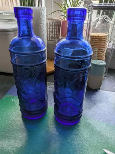 Photo of free 2 blue glass bottles (Rushall WS4) #1