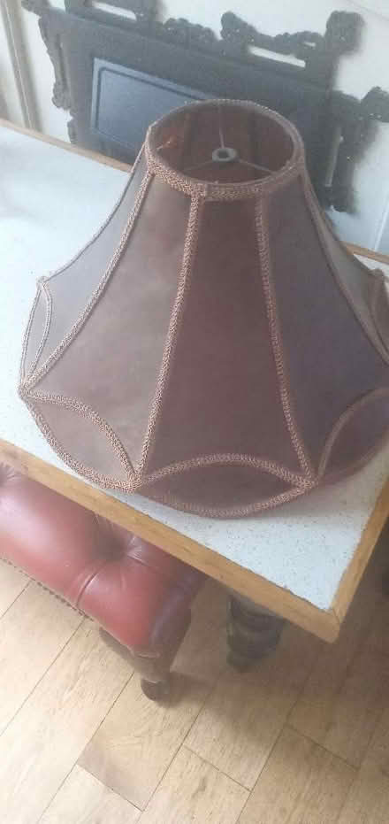 Photo of free Large leather lampshade, ideal upcycling (Whitehill GU35) #1