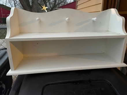 Photo of free White wooden shelf with pegs (US23 & Washtenaw) #1