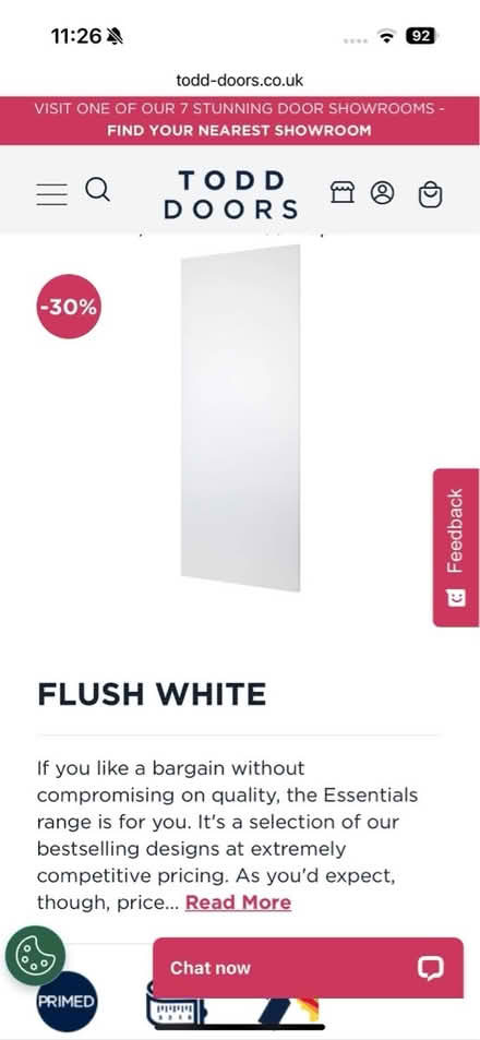 Photo of free Todd P1000 Flush white primed door (Palmers Green N14 7) #1