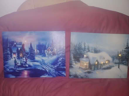 Photo of free Two Christmas Canvas Pictures with LED light effect.. (Bramley GU5) #4