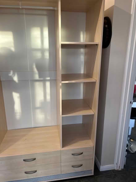 Photo of free Open wardrobe with 4 draws (Desborough) #3