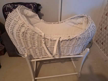 Photo of free White wicker rocking mosses basket (Gosport PO13) #1