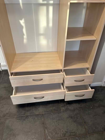 Photo of free Open wardrobe with 4 draws (Desborough) #2