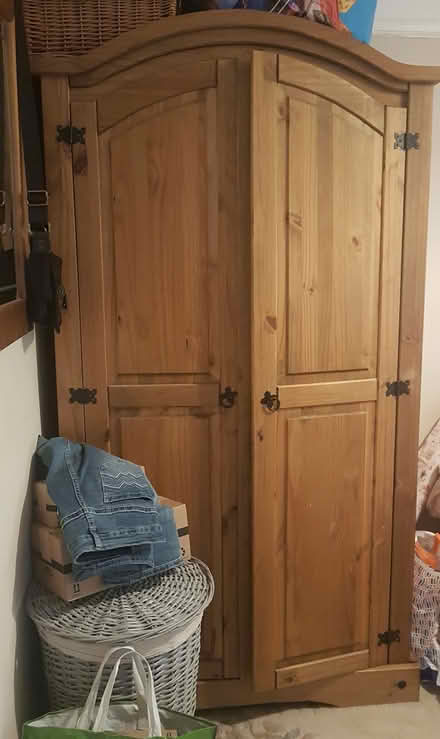 Photo of free Single pine wardrobe (B33 kitts green) #1