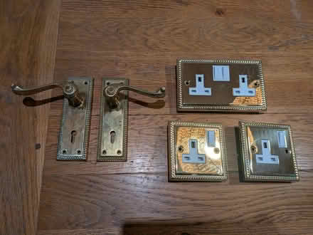 Photo of free Brass door handles & socket covers (walberton) #1