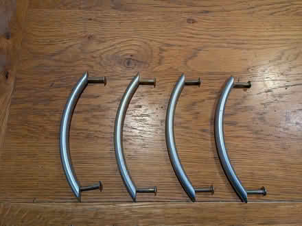 Photo of free 4 x brushed stainless steel handles (walberton) #1