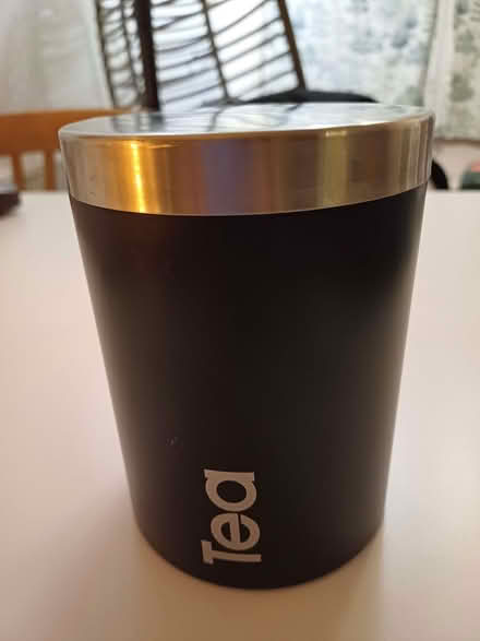 Photo of free Asda Black and Silver Tea Canister (Orgreave S13) #1