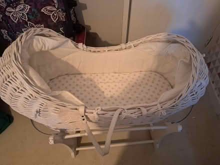 Photo of free White wicker rocking mosses basket (Gosport PO13) #2