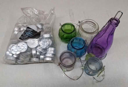 Photo of free Collection of hanging glass tea light holders and tea lights (Milnthorpe LA7) #1