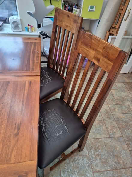 Photo of free Dark brown 'Elba' extending dining table with four chairs (Berkhamsted HP4) #1