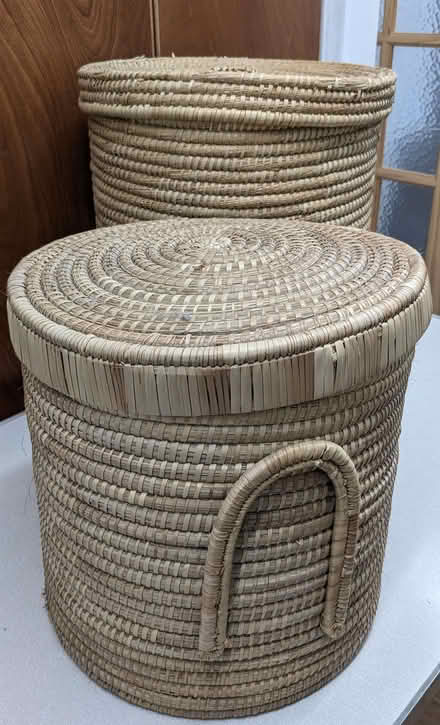 Photo of free Pair of straw/rush baskets (Milnthorpe LA7) #2