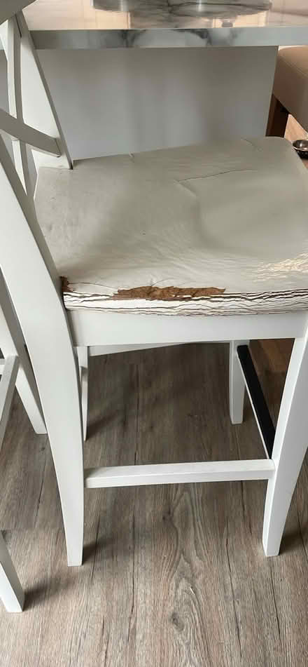 Photo of free 2 white ikea bar stools (Yatton) #4