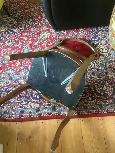 Photo of free A red velvet and gold painted chair (Batheaston) #2