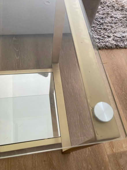 Photo of free Glass top gold metal end table (East Hollywood) #4