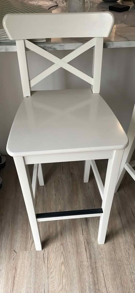 Photo of free 2 white ikea bar stools (Yatton) #2