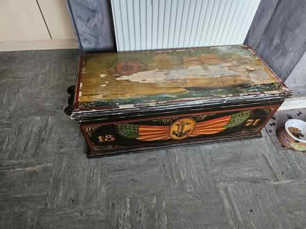 Photo of free Vintage wooden trunk (LS26 rothwell) #4