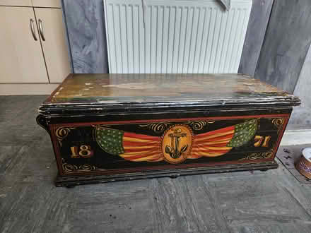 Photo of free Vintage wooden trunk (LS26 rothwell) #2