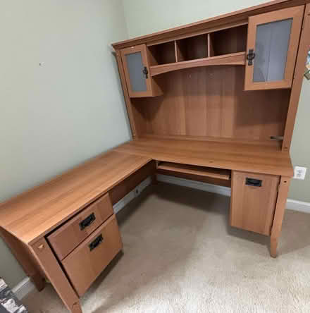 Photo of free Desk with hutch and keyboard tray (Bethesda) #1