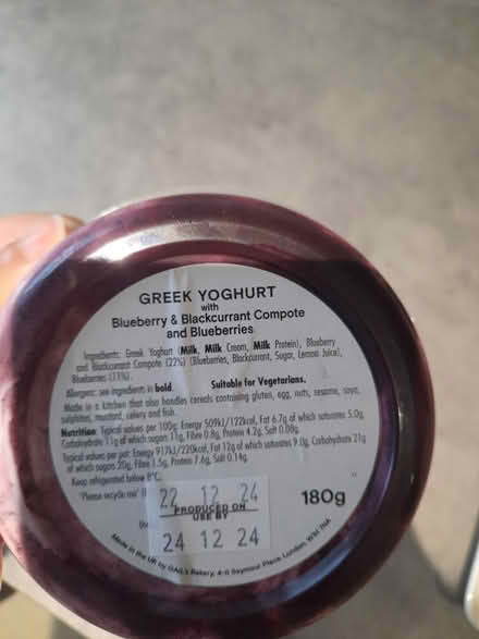 Photo of free Gail's greek yougurt (Nw41by) #1