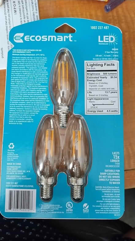 Photo of free Candelabra Bulbs (Vacaville) #1