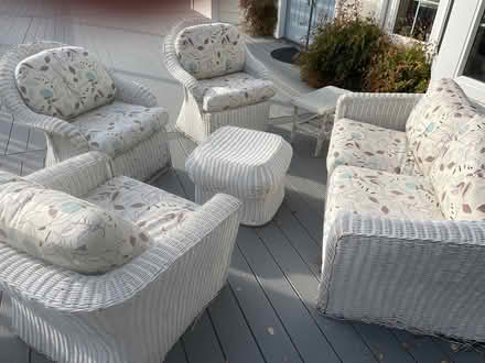 Photo of free White wicker patio furniture (Novato) #3