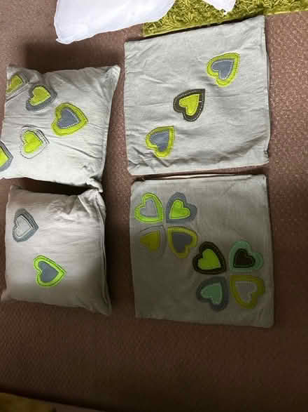 Photo of free 4 cushions & covers (Hastings. Broom grove TN34) #1