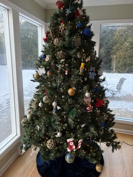 Photo of free 8 foot tall pre-lit Christmas tree (Princeton , Riverside Dr) #2