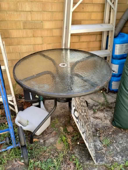 Photo of free Round Glass Outdoor Table (Hunters Hill, NSW) #1