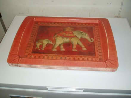 Photo of free Set of Matching Elephant Pattern Trays Table Mats & Coasters (Yateley GU46) #2