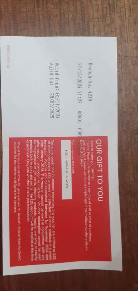 Photo of free H Samuel discount (Maidenhead SL6) #2