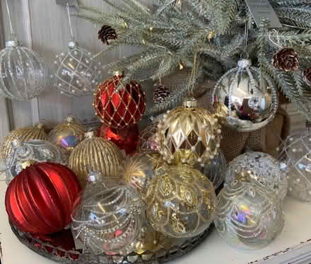 Photo of Red and Silver Ornaments - Bulbs (Snellville) #1