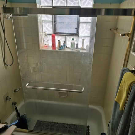 Photo of Pair of glass sliding shower doors (DesPlaines) #3