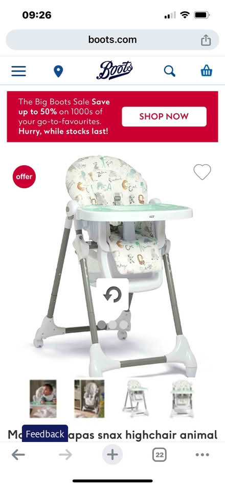 Photo of free Mamas and papas snax high chair (Seamer road/town YO12) #1