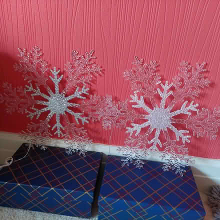 Photo of free 2 x pretty glittery snowflakes (Walton Hall Gardens WA4) #1