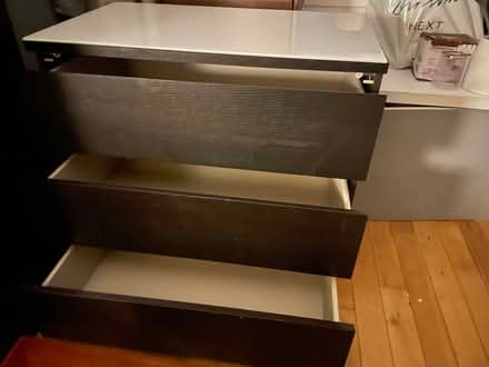 Photo of free Black Ikea drawers glass top (Dennistoun G31) #2