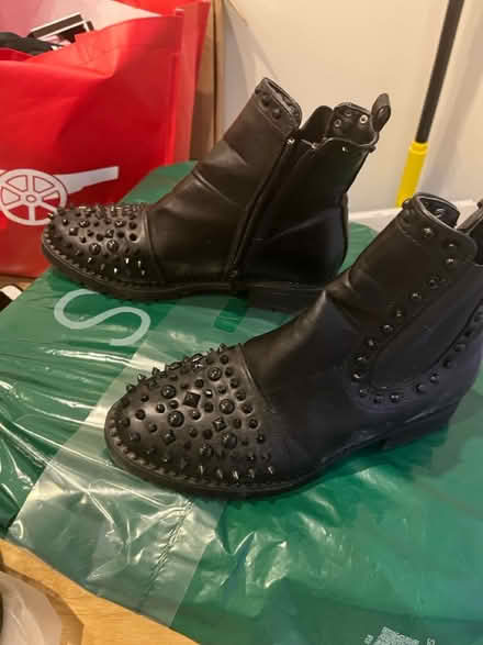 Photo of free Size 6 faux leather spikes boots (Chatham) #2